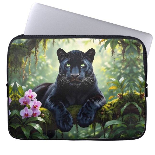 Black Panther in the Jungle Laptop Fodral (Framsidan)