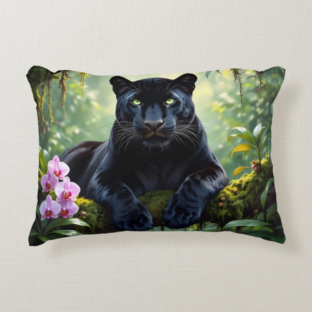 Black Panther in the Jungle Prydnadskudde (Framsidan)