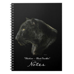 Black Panther Jaguar Leopard Wildlife Art-anteckni Anteckningsbok Med Spiral