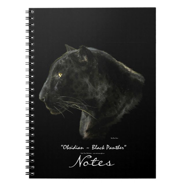 Black Panther Jaguar Leopard Wildlife Art-anteckni Anteckningsbok Med Spiral (Framsidan)