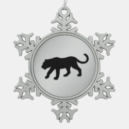 Black Panther Julafton Snöflinga Pewter Julgransprydnad