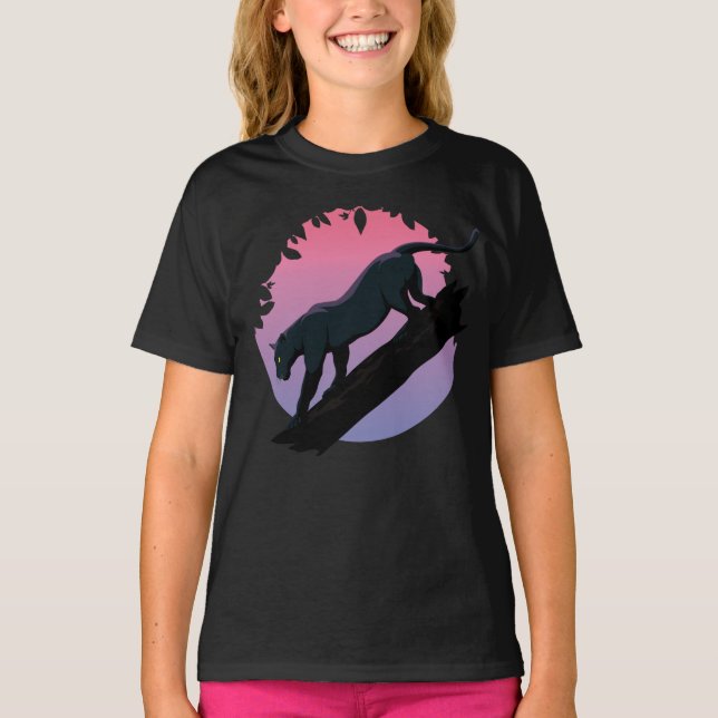 Black Panther Jungle Animal Kids' T Shirt (Framsida)