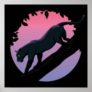 Black Panther Jungle Animal Poster