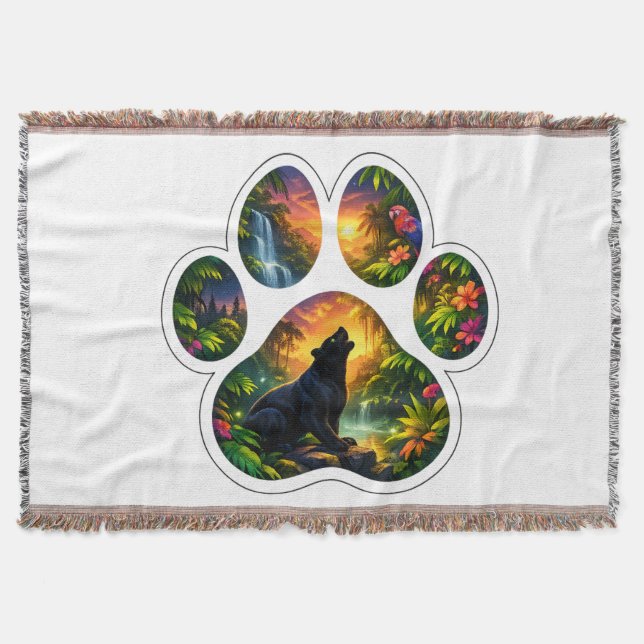 Black Panther Jungle Paw Design Filt (Framsidan)