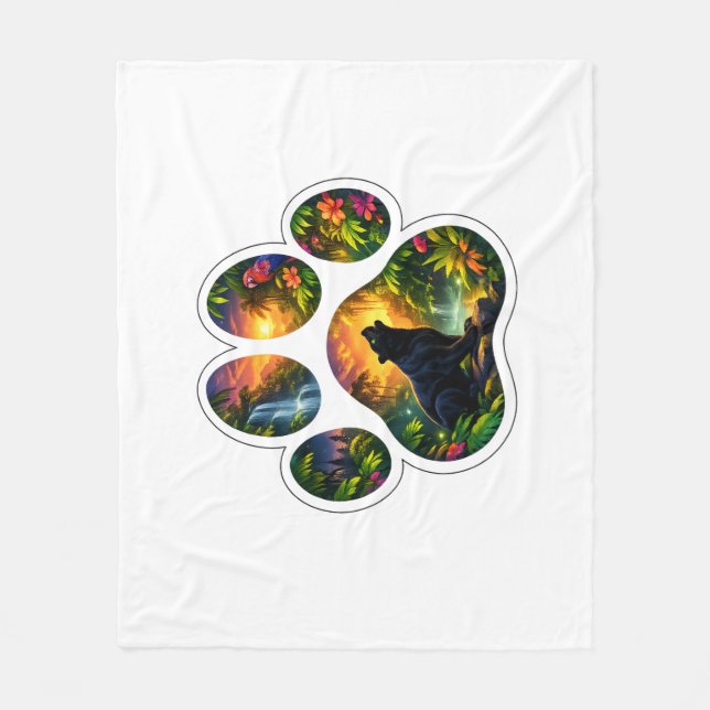 Black Panther Jungle Paw Design Fleecefilt (Framsidan)