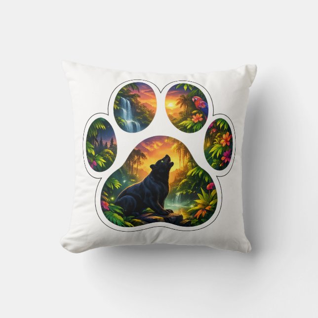 Black Panther Jungle Paw Design Kudde (Framsida)