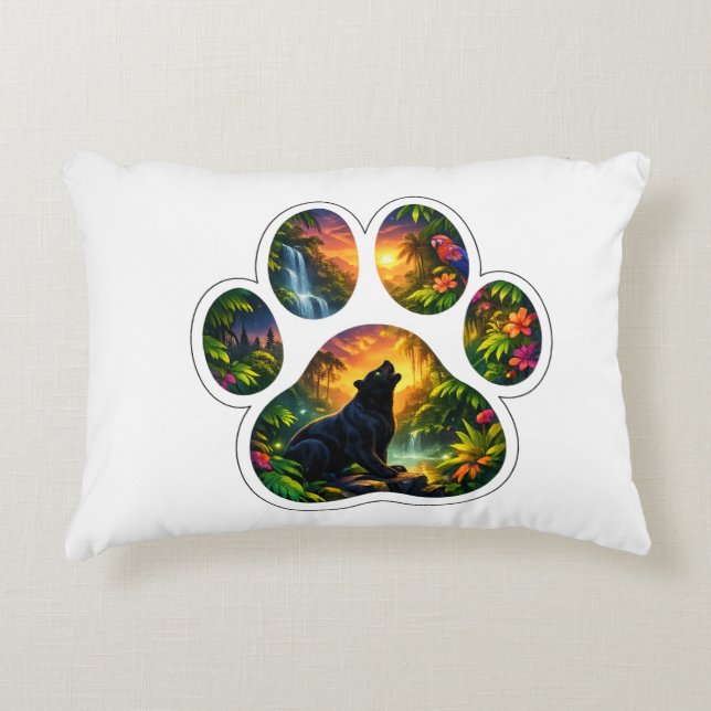 Black Panther Jungle Paw Design Prydnadskudde (Framsidan)