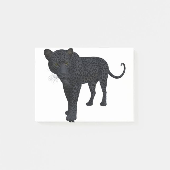 Black Panther Leopard Jaguar Cat Big Wildlife Post-it Block (Framsida)