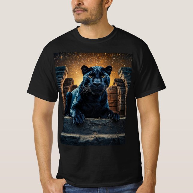 Black Panther och Thai Temple T Shirt (Framsida)
