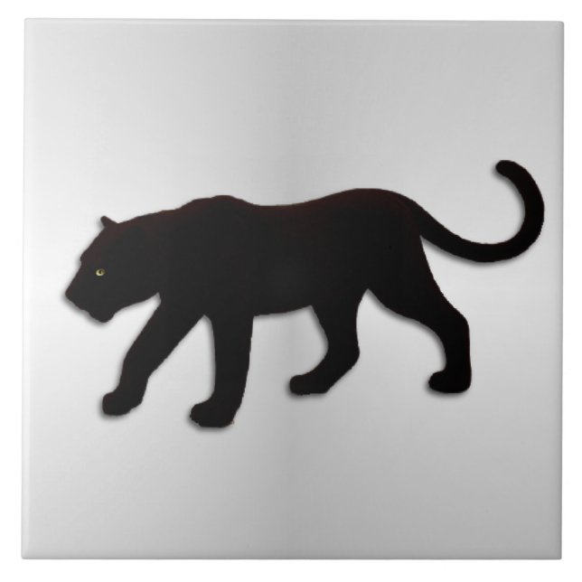 Black Panther på Silver Kakelplatta (Framsidan)