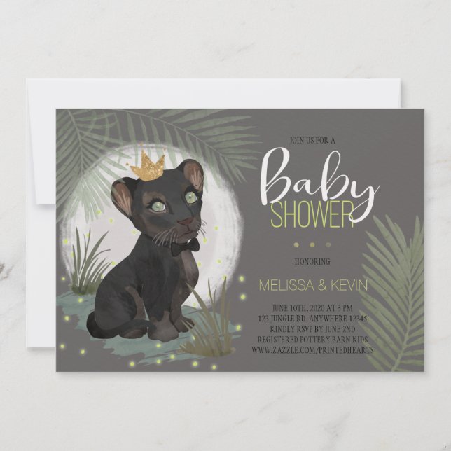Black Panther Prince Baby Shower-inbjudan Inbjudningar (Framsida)