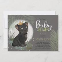 Black Panther Prince Baby Shower-inbjudan