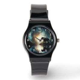 Black Panther reflekterad i Bassäng i Vatten i Jun Armbandsur