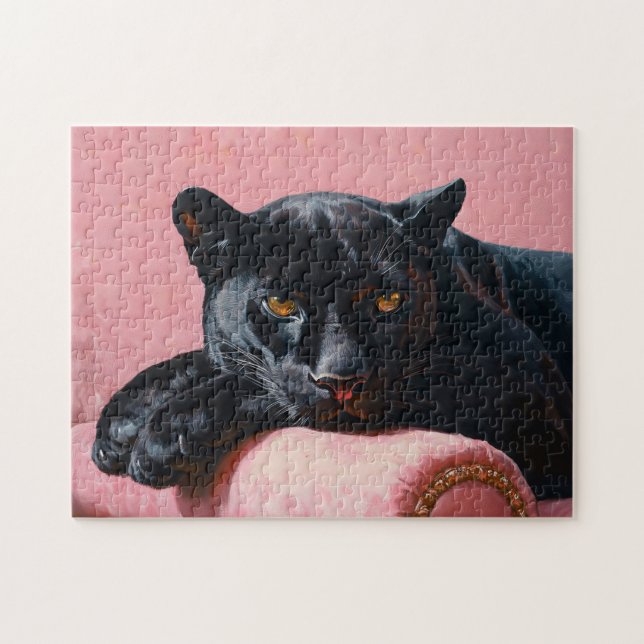 Black Panther Rosa Soffa Pussel (Horisontell)