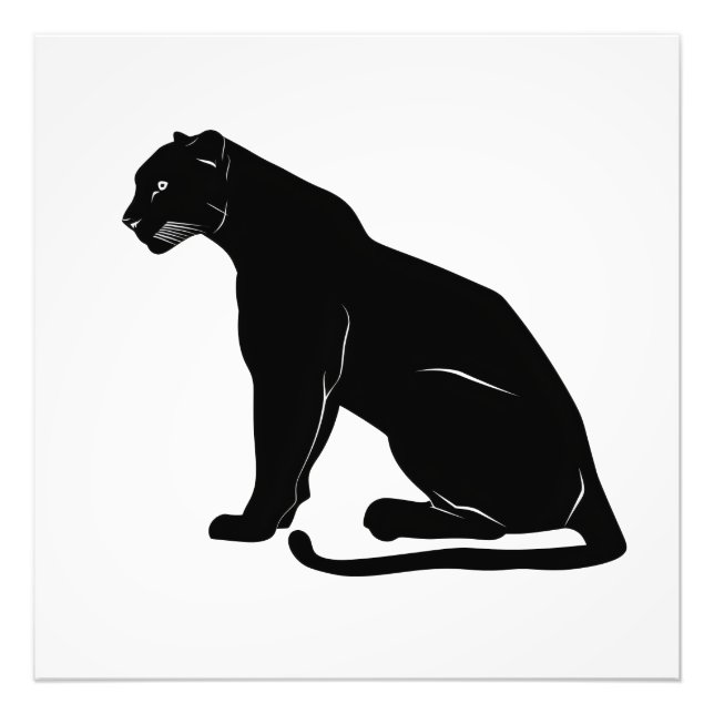 Black Panther Silhouette Fototryck (Framsidan)