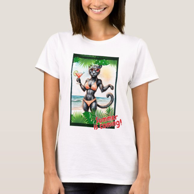 Black Panther: "Sommaren kommer!" T Shirt (Framsida)