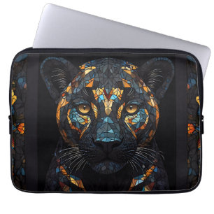 Black Panther Stached Glass Mosaic Laptop Fodral