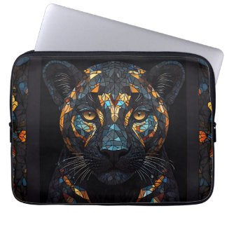 Black Panther Stached Glass Mosaic Laptop Fodral