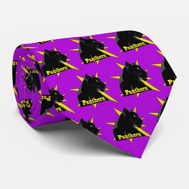 Black Panther Team Mascot på alla Färg Necktie Slips (Rullad)