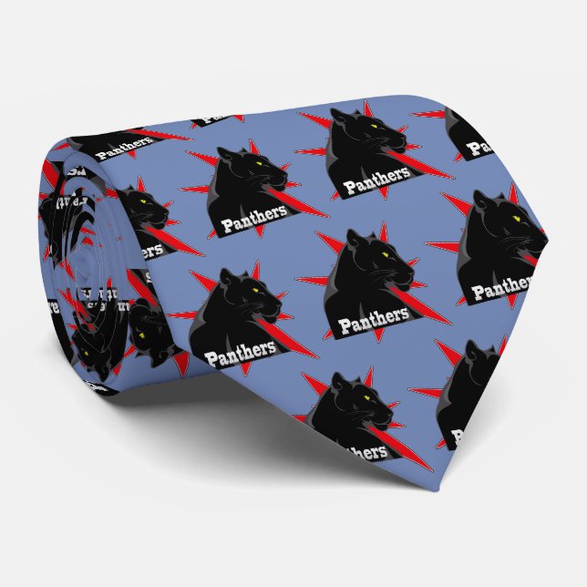 Black Panther Team Mascot på alla Färg Necktie Slips (Rullad)