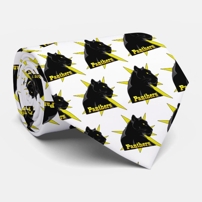 Black Panther Team Mascot på alla Färg Necktie Slips (Rullad)