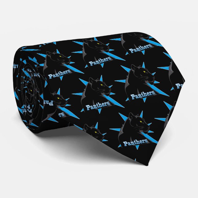Black Panther Team Mascot på alla Färg Necktie Slips (Rullad)