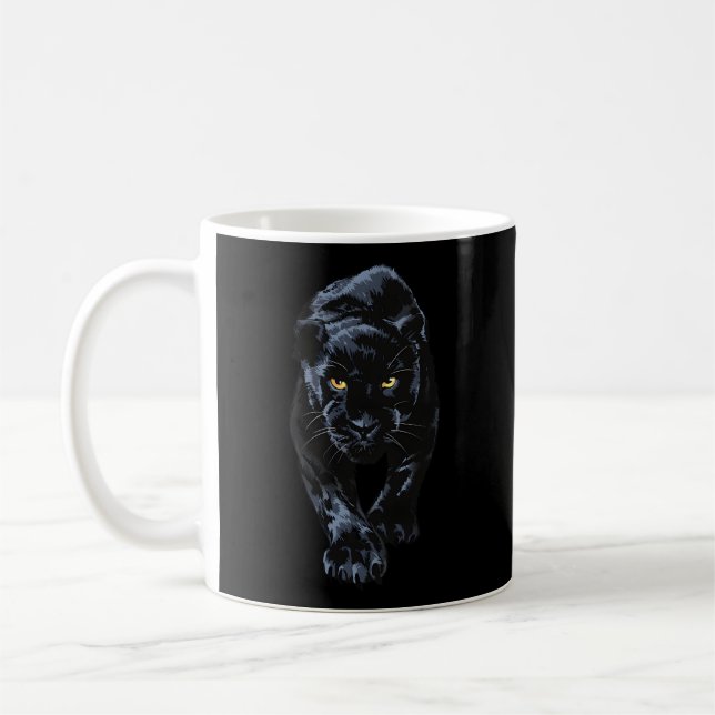 Black Panther Walking for Animal Leopard Jaguar Kaffemugg (Vänster)