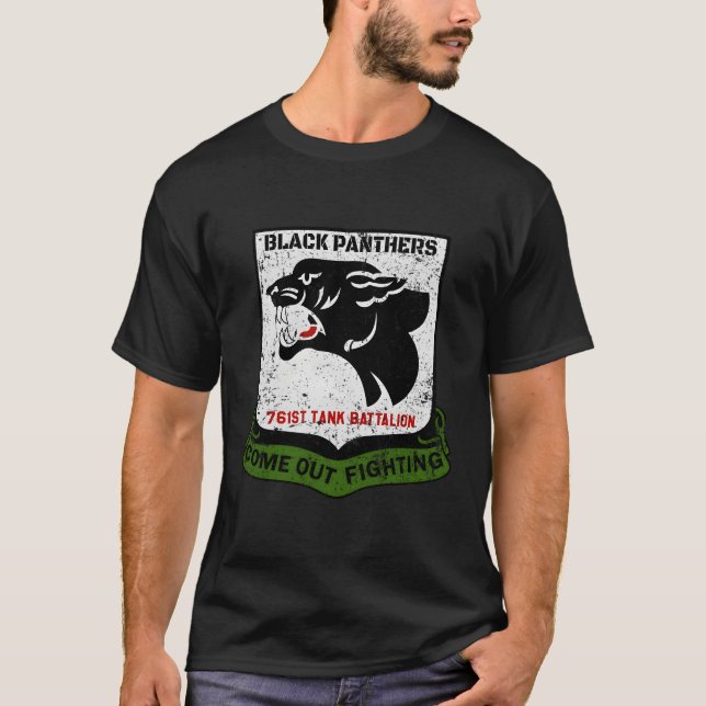Black Panthers 761St Tank Battalion Ww2 Tank Squad T Shirt (Framsida)