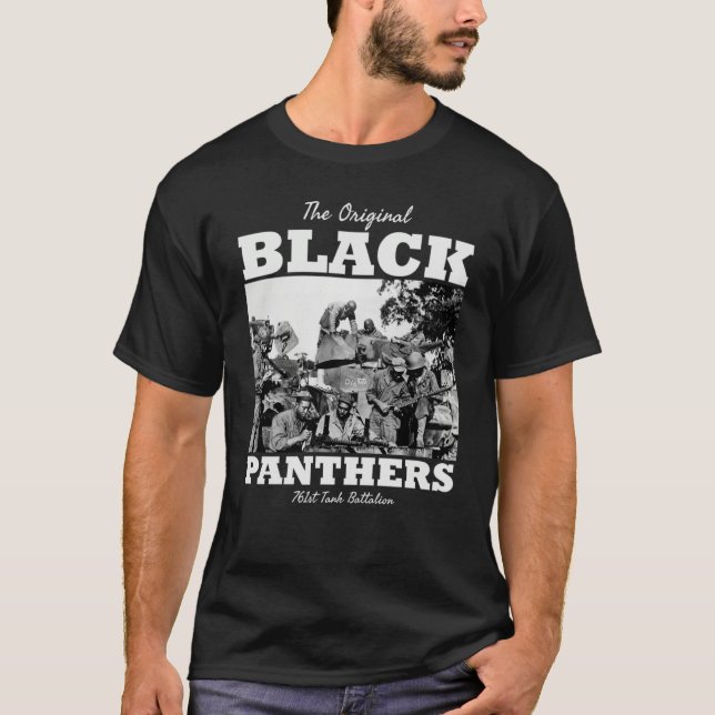 Black Panthers 761st Tank Battalion WW2 Tank Squad T Shirt (Framsida)