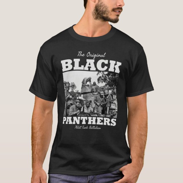 Black Panthers 761st Tank Battalion WW2 Tank Squad T Shirt (Framsida)