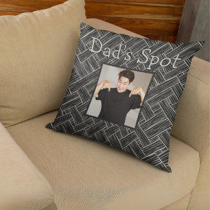 Black Pappa Spot Couch Photo Fars dag Gift Kudde