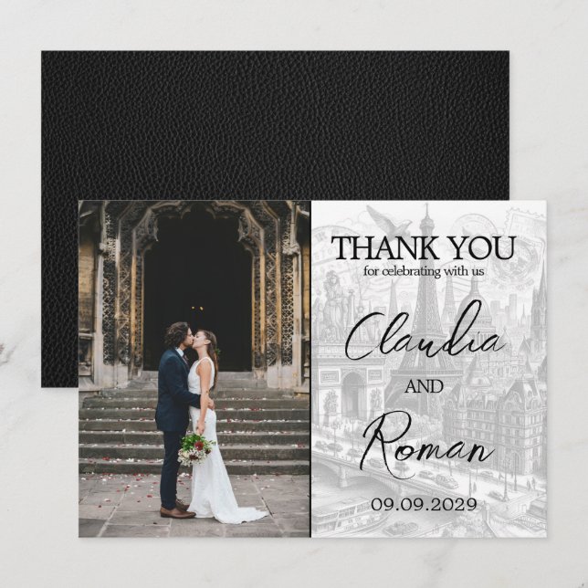 Black Paris pass Tack Kort (Fram/baksida)