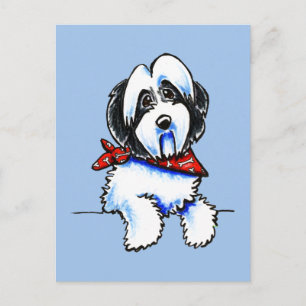Black Parti Havanese Lil Bone Scarf Vykort