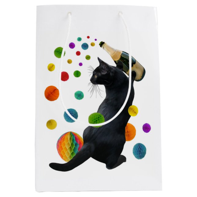 Black Party Cat Gift Bag (Framsidan)