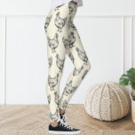 Black Pastel Gult  Sketch Chicken Hen i Cute Rolig Leggings<br><div class="desc">Leggings adorned Chicken mönster.</div>