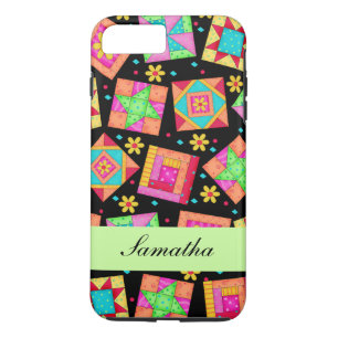 Black Patchwork Quilt Block Namn Personlig