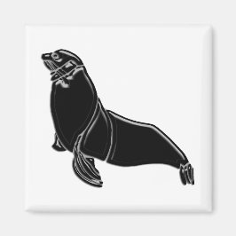 Black Patent Leather Seal Magnet