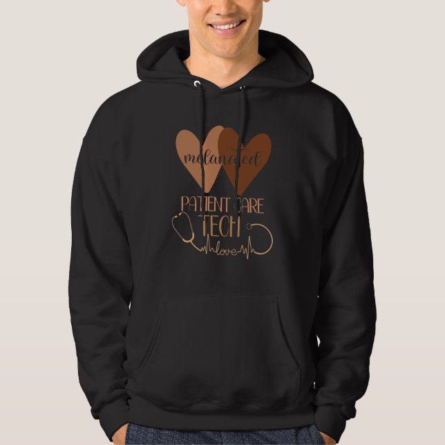 Black Patient Care Tech Melanated Patient Care Tec Hoodie (Framsida)