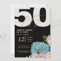 Black Peacock 50:e födelsedagsinbjudan