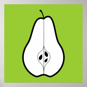 Black Pear-halvan. Linjeillustration. Poster