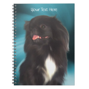 Black Pekingese Hund Art Anteckningsbok