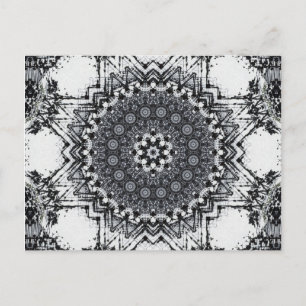 Black Pen Sketch Abstrakt Mandala Vykort