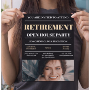 Black Pension Open House Party-inbjudan Reklamblad