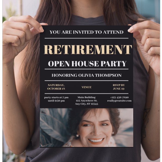 Black Pension Open House Party-inbjudan Reklamblad (Skapare uppladdad)
