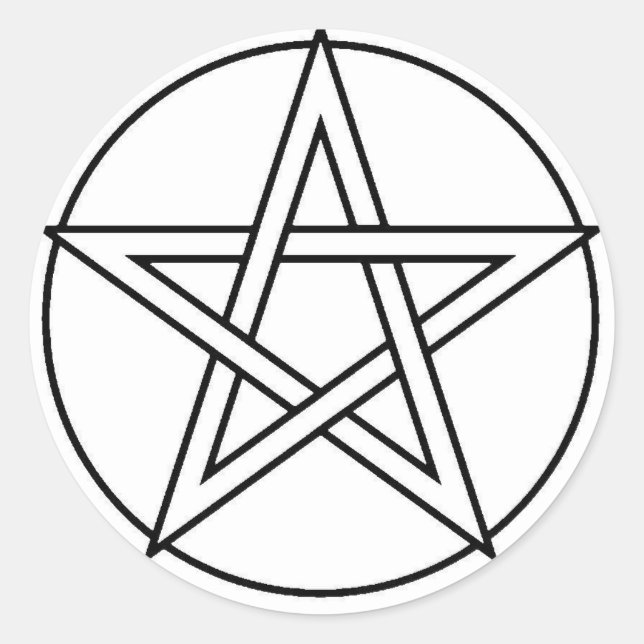 Black Pentacle Runt Klistermärke (Framsida)