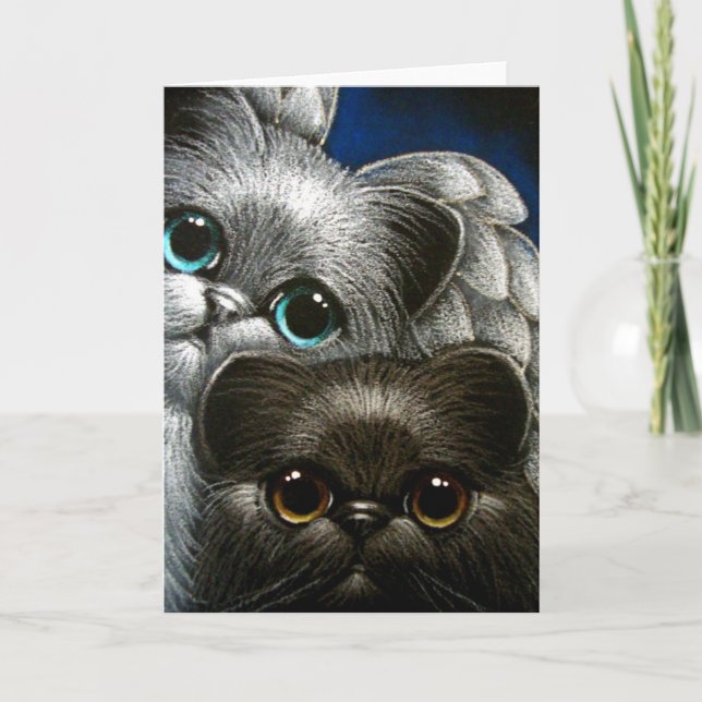BLACK PERSIAN CAT & ANGEL CUSTOMIZZARD KORT (Framsida)