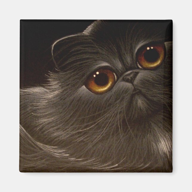 BLACK PERSIAN CAT Magnet (Framsidan)