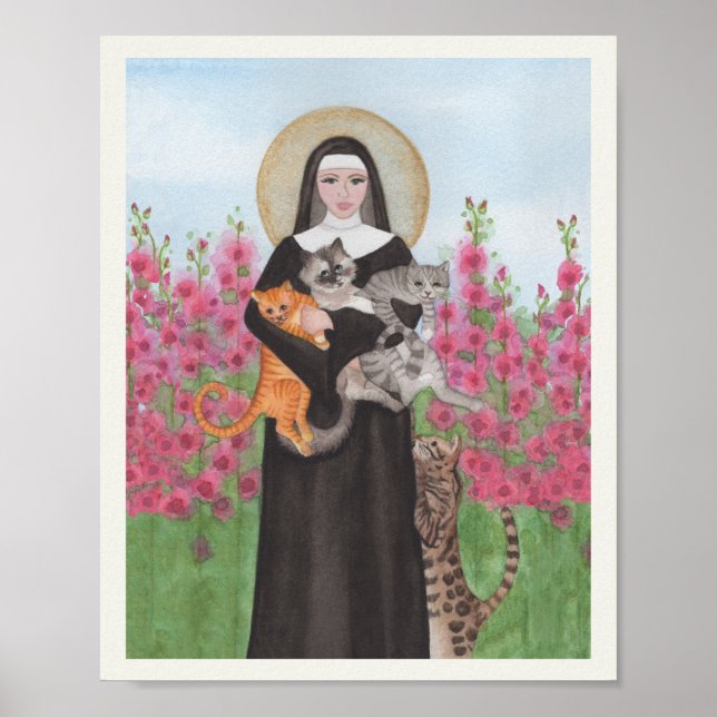 Black Persian Cat Watercolor Aqua Vas Poster (Framsidan)