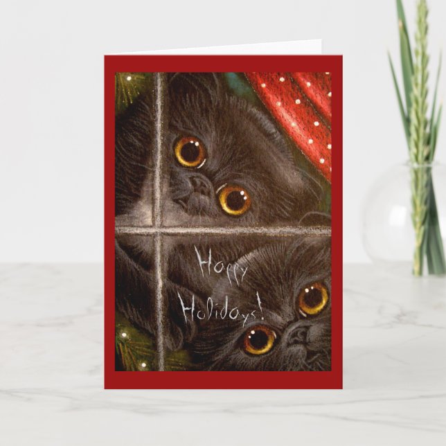 BLACK PERSIAN KITTENS HELGDAG Card Helgkort (Framsida)