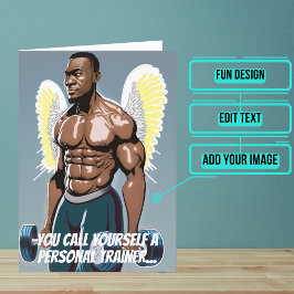 Black Personal Trainer eller Coach Gym Birthday Kort